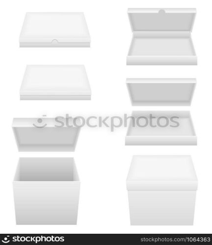 white packing box vector illustration isolated on background