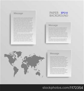 White paper background connect to the multi paper infographic shadow on grey background