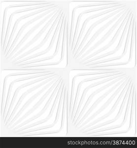 White paper background. Seamless patter with cut out paper effect. Realistic shadow creates 3D modern texture.Paper white diagonally striped squares.