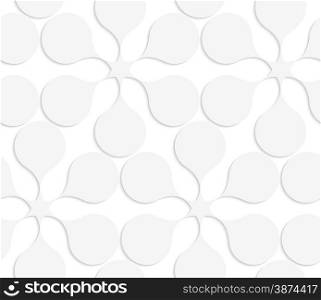 White paper background. Seamless patter with cut out paper effect. Realistic shadow creates 3D modern texture.Paper white solid flowers.