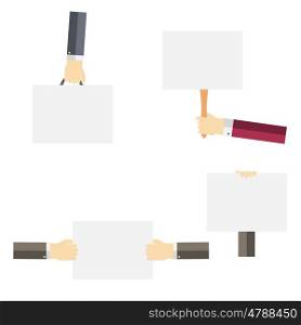 White Paper Blank Template in the Hand. Flat Style Vector Illustration. EPS10. White Paper Blank Template in the Hand. Flat Style Vector Illus