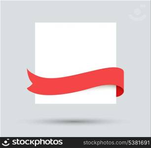 White paper blank with red ribbon