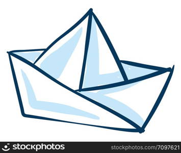 White paper boat, illustration, vector on white background.