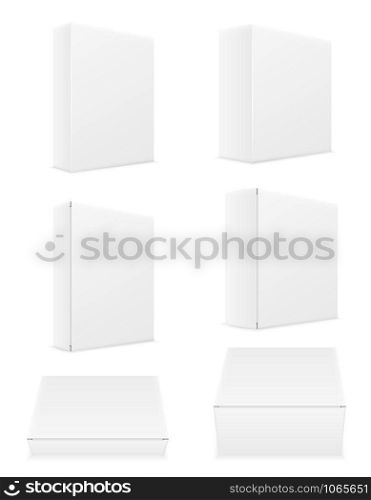 white paper carton box packing set icons vector illustration isolated on background