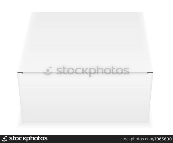 white paper carton box packing vector illustration isolated on background