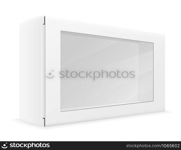 white paper carton box packing vector illustration isolated on background
