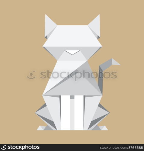 White paper cat origami