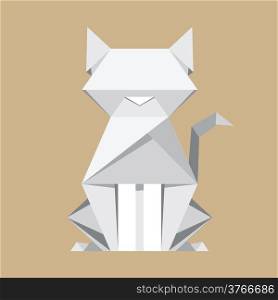 White paper cat origami