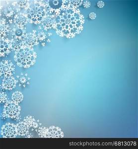White paper christmas snowflake on a blue background. EPS 10 vector. White paper christmas snowflake on a blue. EPS 10