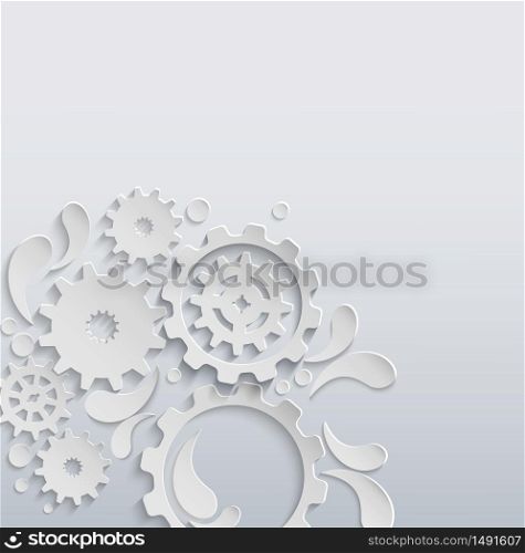 White paper gears and cogs background.vector