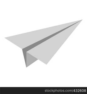 White paper plane icon flat isolated on white background vector illustration. White paper plane icon isolated
