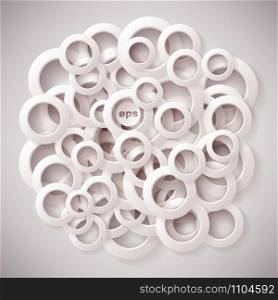 White paper rings background. Design elements. Vector illustration.. White paper rings background
