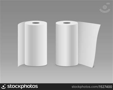 White paper roll long vertical design two roll ,on gray background, vector illustration