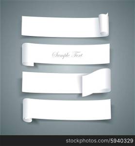 White paper roll ripped design collections, vector banners, paper ribbons