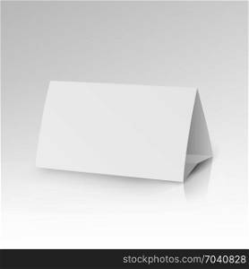 White Paper Stand Table Tag Flyer Vector Stationery Brochure.. White Paper Stand Table Tag Flyer Vector illustration