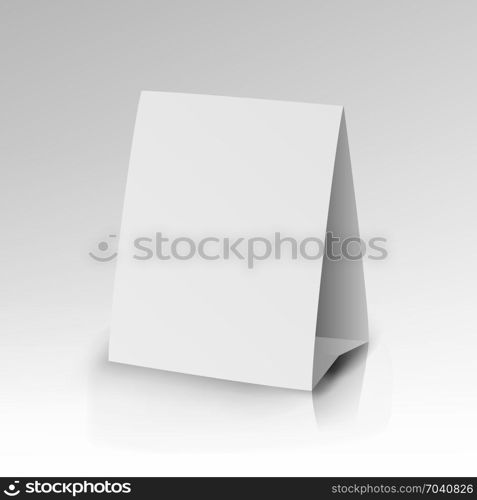 White Paper Stand Table Tag Flyer Vector.. White Paper Stand Table Tag Flyer Vector illustration