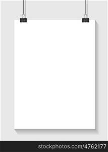 White Paper Template with Place for your Text with Clip EPS10. White Paper Template with Place for your Text Clip