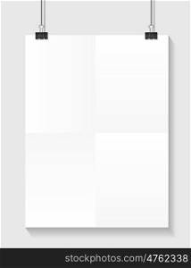 White Paper Template with Place for your Text with Clip EPS10. White Paper Template with Place for your Text Clip