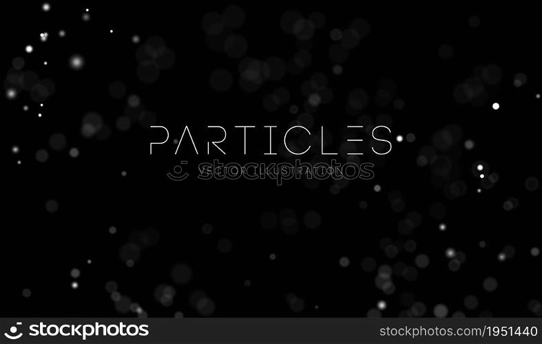 White particles on black background. EPS 10. White particles on black background. White data bokeh dust abstract vector. EPS 10