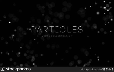 White particles on black background. EPS 10. White particles on black background. White data bokeh dust abstract vector. EPS 10