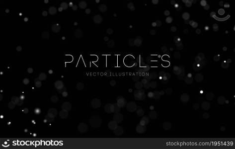 White particles on black background. White data bokeh dust abstract vector.. White particles on black background. White data bokeh dust abstract vector. EPS 10