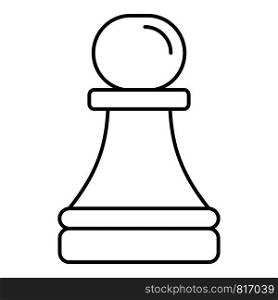 White pawn icon. Outline white pawn vector icon for web design isolated on white background. White pawn icon, outline style
