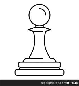 White pawn piece icon. Outline white pawn piece vector icon for web design isolated on white background. White pawn piece icon, outline style