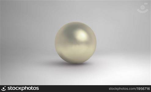 White pearl isolated on white background vector. 3d white ball with shadow.. White pearl isolated on white background vector. 3d white ball with shadow. Vector illustration.