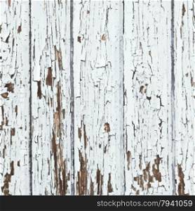 White Peeled Paint On A Wooden Planks. EPS10 vector.