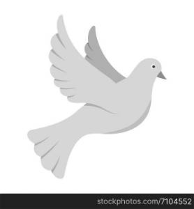 White pigeon of peace icon. Flat illustration of white pigeon of peace vector icon for web design. White pigeon of peace icon, flat style