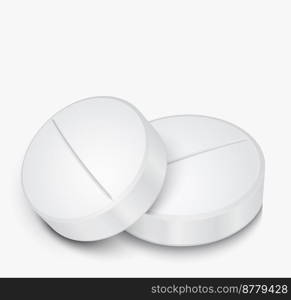 White Pill on gray background 