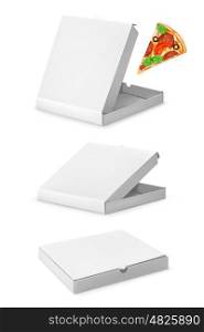 White pizza boxes, vector illustration