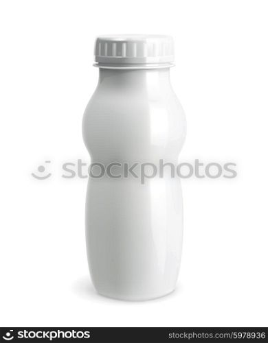 White plastic bottle vector object