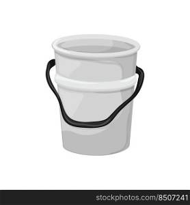 white plastic bucket container cartoon. white plastic bucket container sign. isolated symbol vector illustration. white plastic bucket container cartoon vector illustration