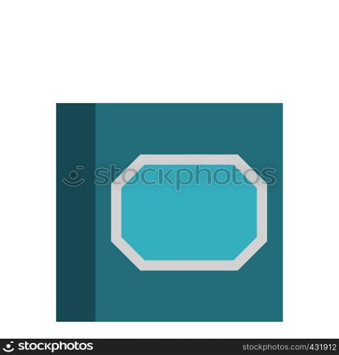 White plastic paper clips in container icon flat isolated on white background vector illustration. White plastic paper clips in container icon
