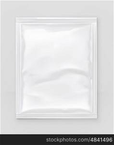 White polyethylene packaging, vector mockup