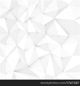 White polygonal background. Abstract monochrome seamless vector illustration.