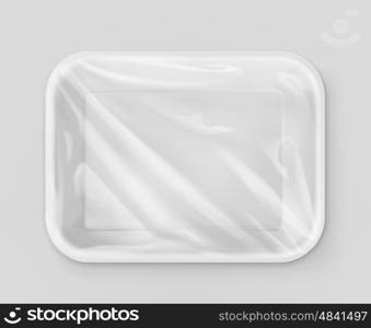 White polystyrene packaging, vector mockup