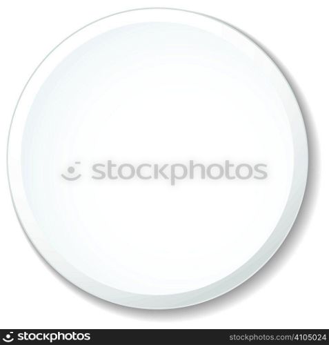 White porcelain flat plate with shadow around the rim