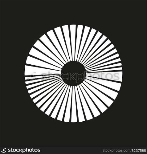 white rays circle on Black background. Print, label, cover. Geometric pattern. Vector illustration. EPS 10.. white rays circle on Black background. Print, label, cover. Geometric pattern. Vector illustration.