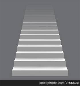 White realistic stair concept. Modern staircase, 3d architectural stairway. Career staircase ladder concept vector illustration. Stair interior, staircase up mockup. White realistic stair concept. Modern staircase, 3d architectural stairway. Career staircase ladder concept vector illustration