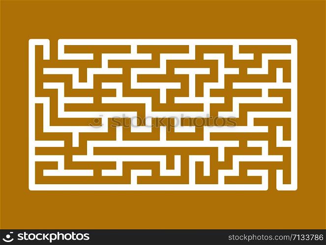 White rectangular labyrinth. Game for kids. Puzzle for children. Maze conundrum. Flat vector illustration isolated on colored background. White rectangular labyrinth. Game for kids. Puzzle for children. Maze conundrum. Flat vector illustration isolated on colored background.