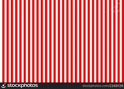 White red stripes. White red seamless pattern. Vertical stripes background. Bright line seamless texture. Backdrop for wall, gift, wallpaper and candy. Vector.