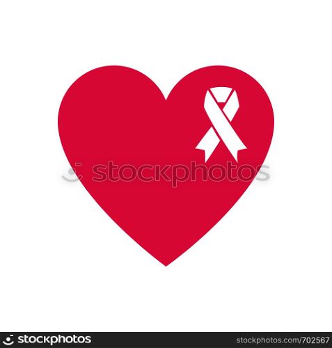 White Ribbon on pink heart. Breast Cancer Awareness Poster design. Eps10. White Ribbon on pink heart. Breast Cancer Awareness Poster design
