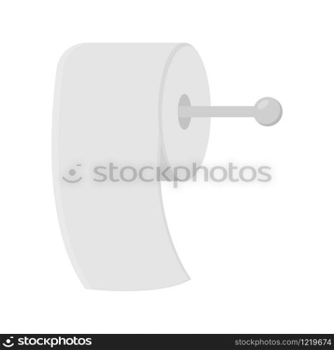 White roll of toilet paper isolated on white background. Cartoon style. Vector illustration for any design.
