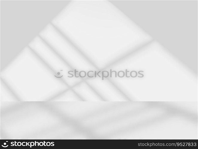 White Room with Shadow from the Light from the Window - Abstract Background in Gray Colors as Illustration, Vector
