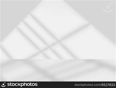 White Room with Shadow from the Light from the Window - Abstract Background in Gray Colors as Illustration, Vector