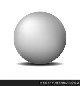 White Round Sphere or Ball. Realistic Matte Pearl or Plastic Ball isolated on white background. Vector Illustration for Your Design.