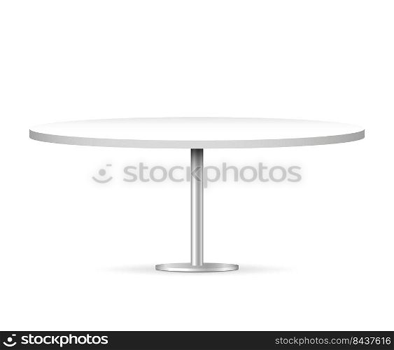 White round table in 3d style on white background. Vector illustration. stock image. EPS 10.. White round table in 3d style on white background. Vector illustration. stock image. 