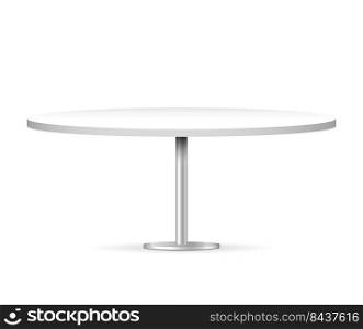 White round table in 3d style on white background. Vector illustration. stock image. EPS 10.. White round table in 3d style on white background. Vector illustration. stock image. 